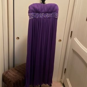 Strapless Purple sequined party dress sz 3(17)